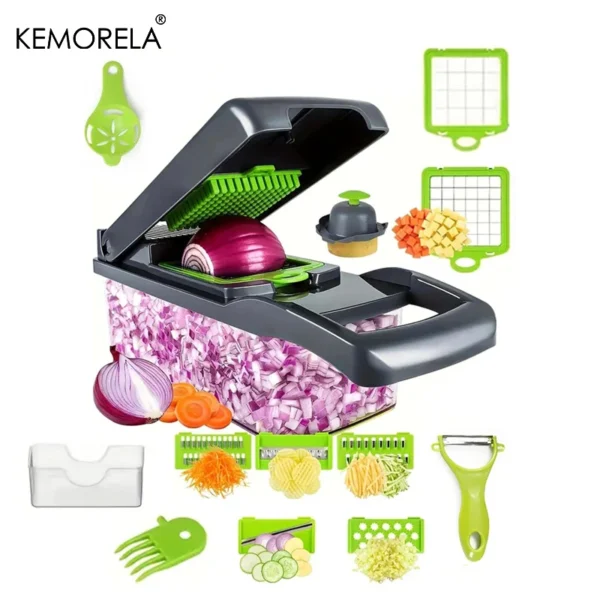 14/16 in 1 Multifunctional Vegetable Chopper Onion Chopper Handle Food Grate Food Chopper Kitchen Vegetable Slicer Dicer Cut 1