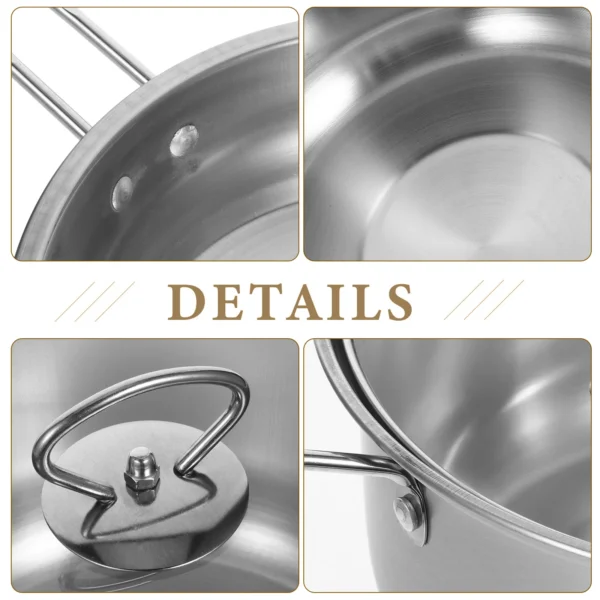 Stainless Steel Soup Pot Frying Pan Cooking Skillet Three Piece Suit Kitchen Sauce 410 Household Griddle 3