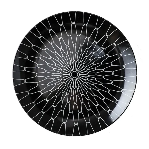 Black & White Stripe Ceramic Plate 6