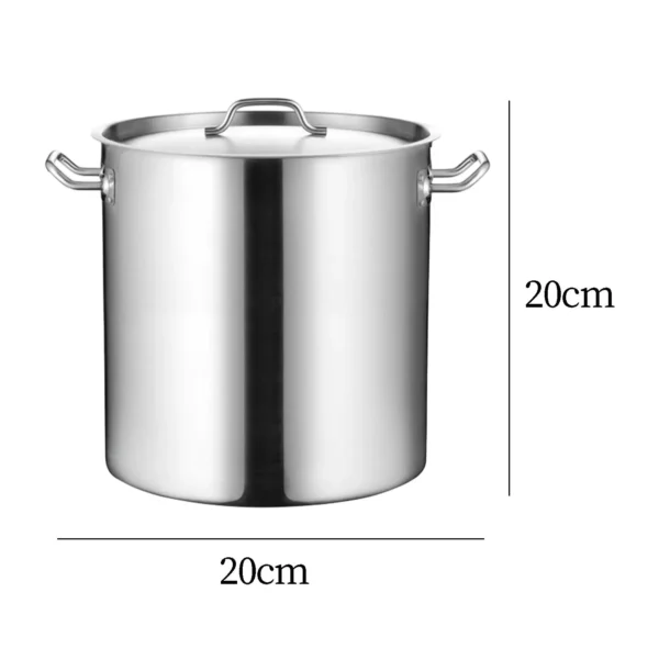 Stockpot Stainless Steel Soup Pot Multipurpose Cookware Boiling Double Handle 6L Soup Boiling Pan for Hotel Kitchen Household 6