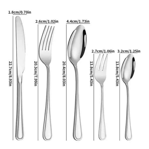 6/30pcs Stainless steel cutlery set 6