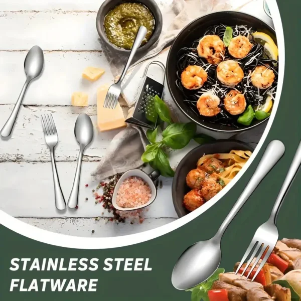 16pcs Stainless steel tableware 6