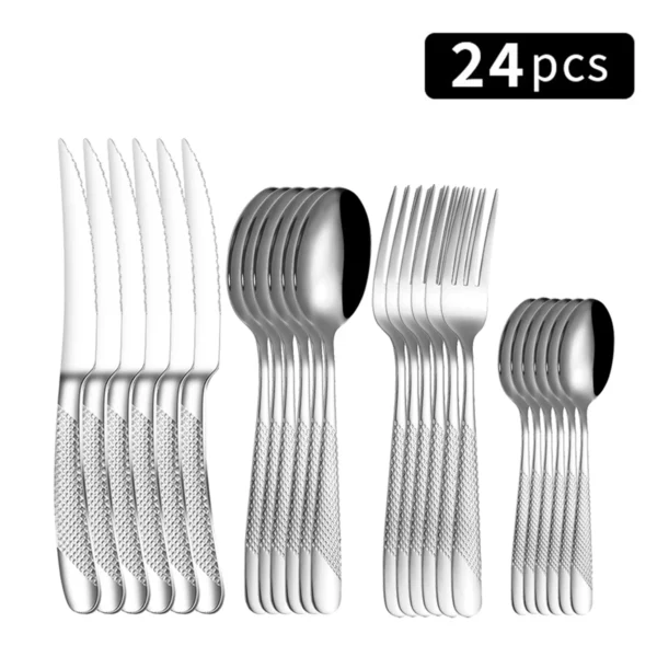 24pc Stainless steel tableware 2