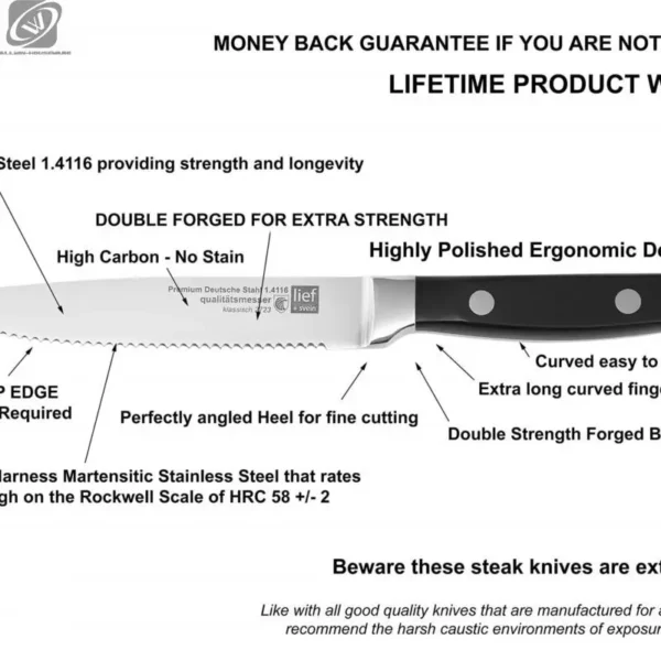 Classic Elegant Steak Knife Set 6