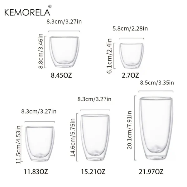 1PCS Double Wall Glass Cup 6