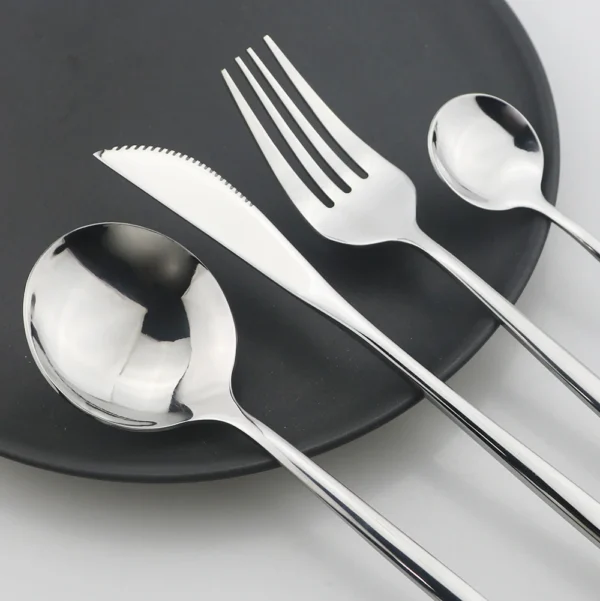 Black Handle Golden Cutlery Set 5