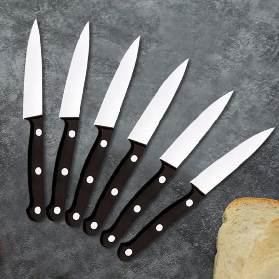 6-Pack Black Fruit Knife 1