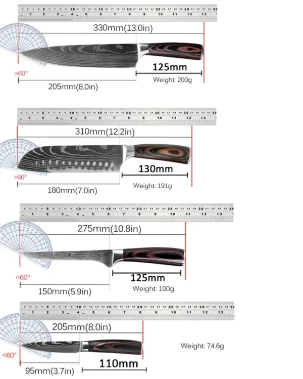 Japanese Cooking Knives Set 2