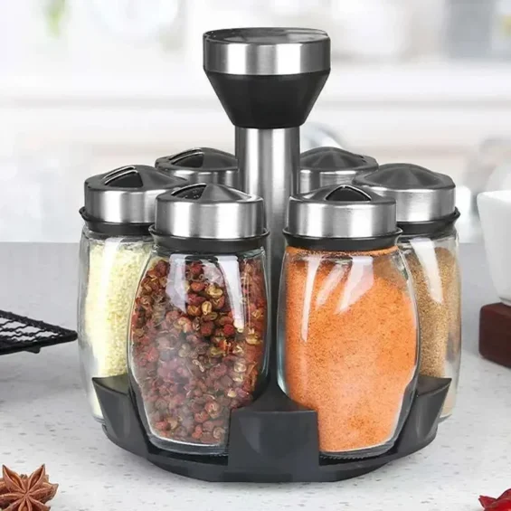 Rotating Glass Seasoning Rack 1