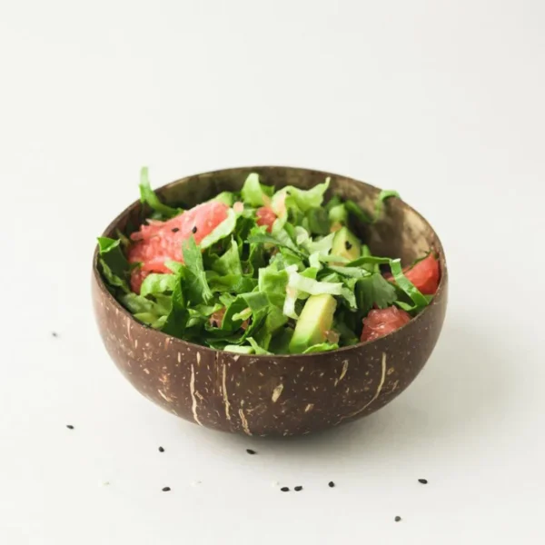 Natural Coconut Shell Bowl Light Food Container Wooden Dessert Fruit Salad Bowl Southeast Asia Tableware Set 4